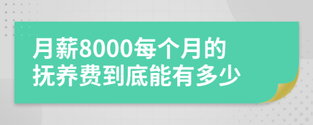 月薪8000每个月的抚养费到底能有多少