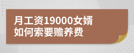 月工资19000女婿如何索要赡养费