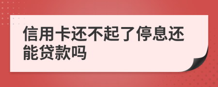 信用卡还不起了停息还能贷款吗