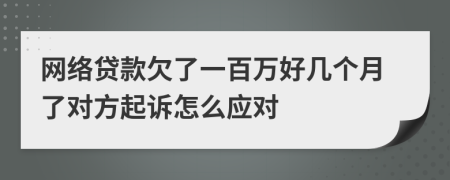 网络贷款欠了一百万好几个月了对方起诉怎么应对