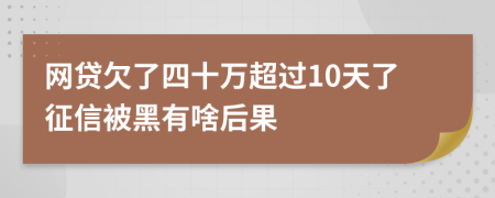 网贷欠了四十万超过10天了征信被黑有啥后果
