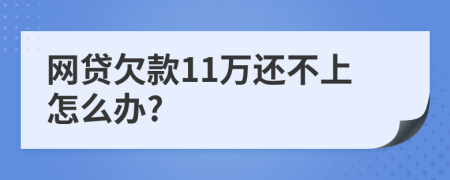 网贷欠款11万还不上怎么办?