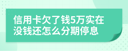 信用卡欠了钱5万实在没钱还怎么分期停息