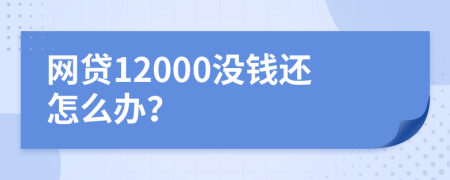 网贷12000没钱还怎么办？