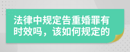 法律中规定告重婚罪有时效吗，该如何规定的