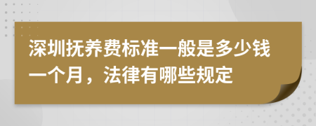 深圳抚养费标准一般是多少钱一个月，法律有哪些规定