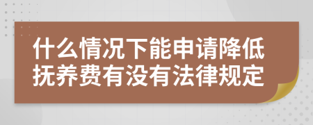 什么情况下能申请降低抚养费有没有法律规定