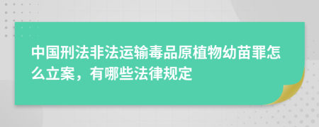 中国刑法非法运输毒品原植物幼苗罪怎么立案，有哪些法律规定