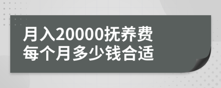 月入20000抚养费每个月多少钱合适