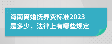 海南离婚抚养费标准2023是多少，法律上有哪些规定