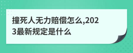 撞死人无力赔偿怎么,2023最新规定是什么