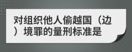 对组织他人偷越国（边）境罪的量刑标准是