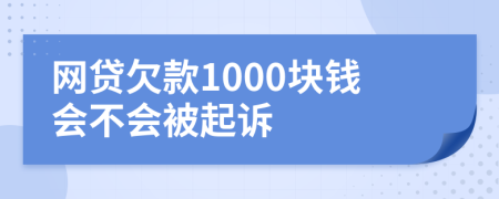 网贷欠款1000块钱会不会被起诉