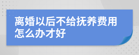 离婚以后不给抚养费用怎么办才好