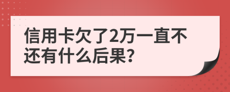 信用卡欠了2万一直不还有什么后果？