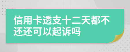 信用卡透支十二天都不还还可以起诉吗