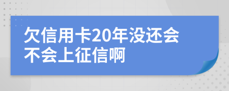 欠信用卡20年没还会不会上征信啊