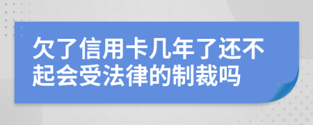 欠了信用卡几年了还不起会受法律的制裁吗