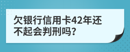 欠银行信用卡42年还不起会判刑吗？