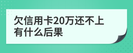 欠信用卡20万还不上有什么后果