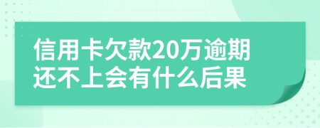 信用卡欠款20万逾期还不上会有什么后果