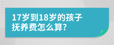 17岁到18岁的孩子抚养费怎么算?