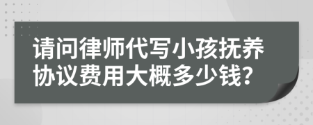 请问律师代写小孩抚养协议费用大概多少钱？