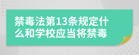 禁毒法第13条规定什么和学校应当将禁毒