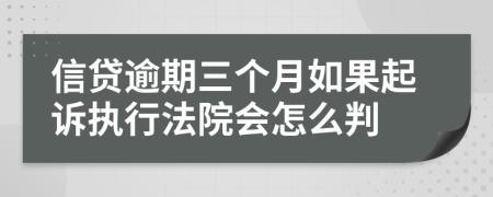 信贷逾期三个月如果起诉执行法院会怎么判