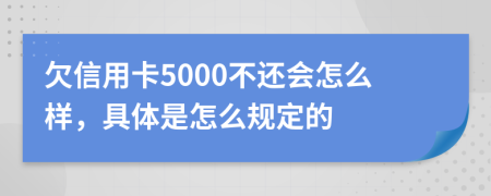 欠信用卡5000不还会怎么样，具体是怎么规定的