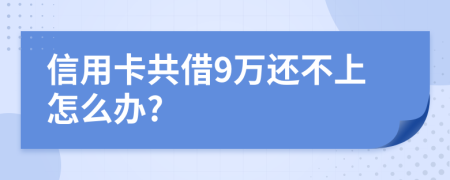 信用卡共借9万还不上怎么办?