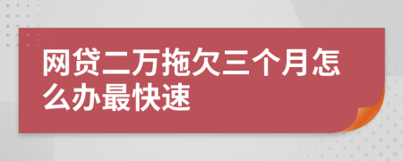 网贷二万拖欠三个月怎么办最快速