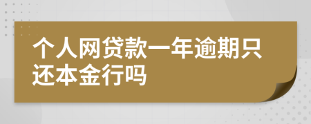 个人网贷款一年逾期只还本金行吗