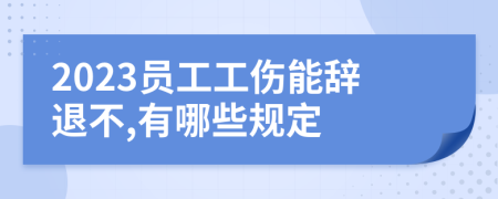 2023员工工伤能辞退不,有哪些规定