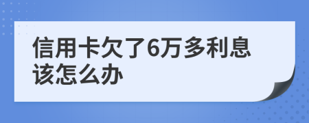 信用卡欠了6万多利息该怎么办