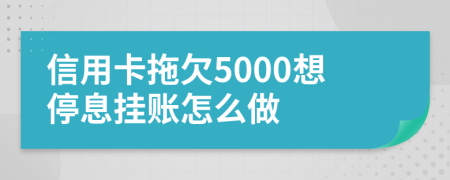 信用卡拖欠5000想停息挂账怎么做