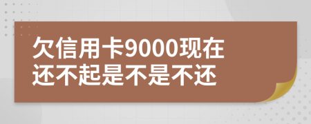 欠信用卡9000现在还不起是不是不还