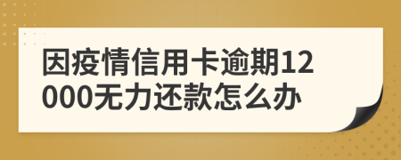 因疫情信用卡逾期12000无力还款怎么办