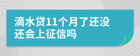 滴水贷11个月了还没还会上征信吗