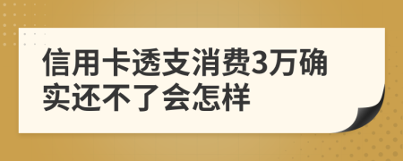 信用卡透支消费3万确实还不了会怎样