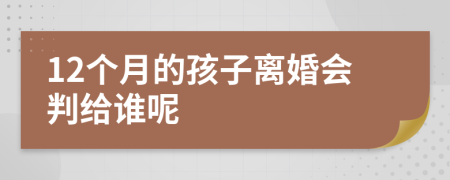 12个月的孩子离婚会判给谁呢