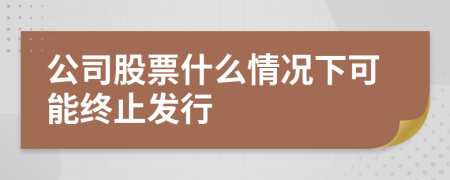 公司股票什么情况下可能终止发行