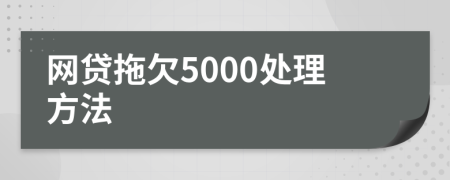 网贷拖欠5000处理方法