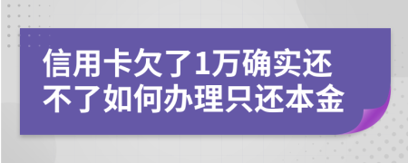 信用卡欠了1万确实还不了如何办理只还本金