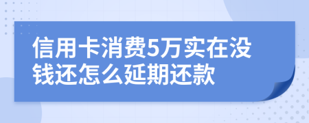 信用卡消费5万实在没钱还怎么延期还款