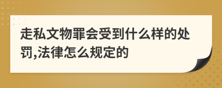 走私文物罪会受到什么样的处罚,法律怎么规定的
