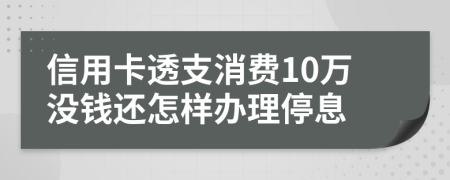 信用卡透支消费10万没钱还怎样办理停息