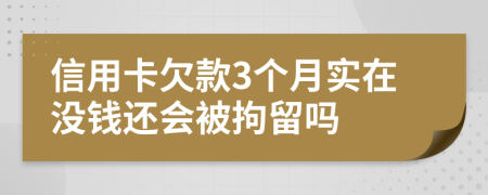 信用卡欠款3个月实在没钱还会被拘留吗