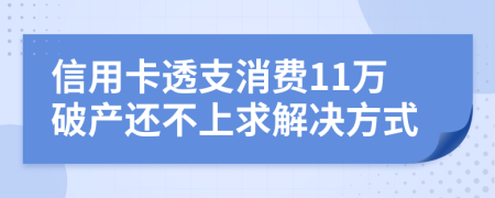 信用卡透支消费11万破产还不上求解决方式