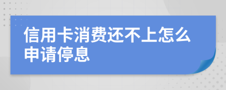 信用卡消费还不上怎么申请停息